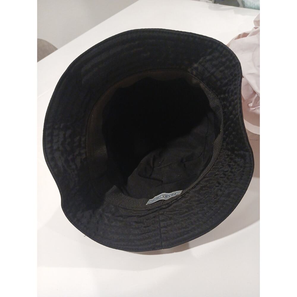 PRADA Bucket Hat with Triangle Logo/ Nylon/ Black/ Men's/ 2hc137 - Picture 4 of 5